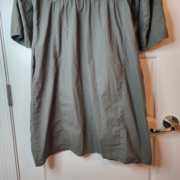 House of Pom Dress Med Dark Green & Lavender Tunic Style w/ Pockets Forest Fairy - Picture 3 of 9